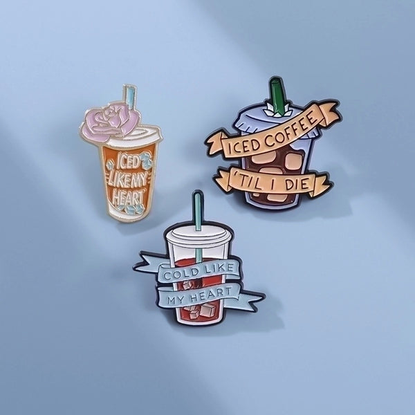 Cartoon Style Pin Cup Alloy Plating Unisex Brooches