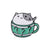 Cartoon Style Pin Cup Cat Alloy Enamel Metal Unisex Brooches