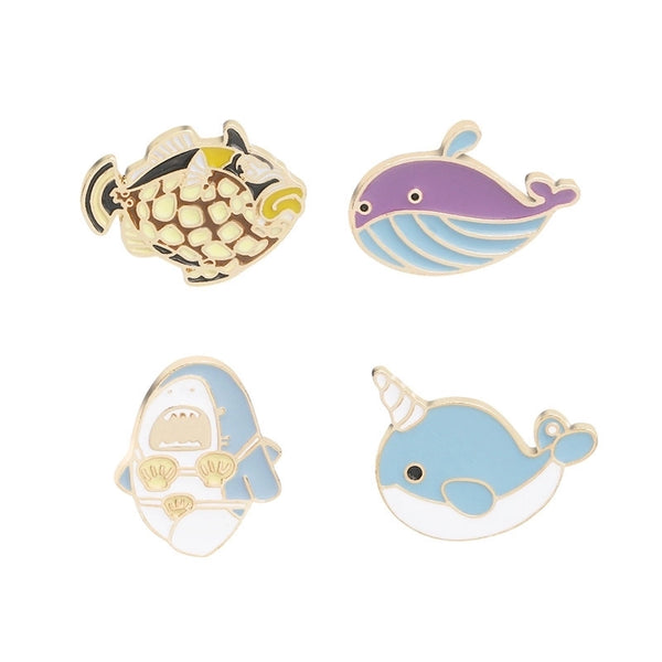 Cartoon Style Pin Fish Alloy Enamel Unisex Brooches