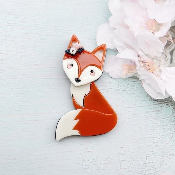 Cartoon Style Pin Fox Arylic Women'S Brooches