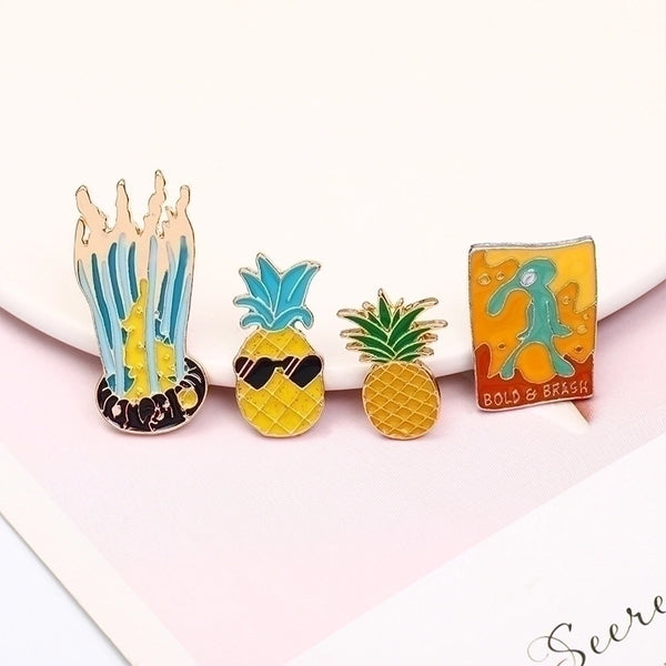 Cartoon Style Pin Fruit Alloy Enamel Unisex Brooches