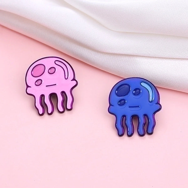 Cartoon Style Pin Jellyfish Alloy Enamel Women's Brooches