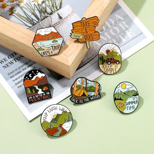 Cartoon Style Pin Landscape Alloy Plating Unisex Brooches