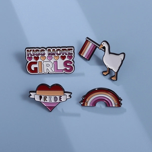 Cartoon Style Pin Letter Alloy Plating Unisex Brooches