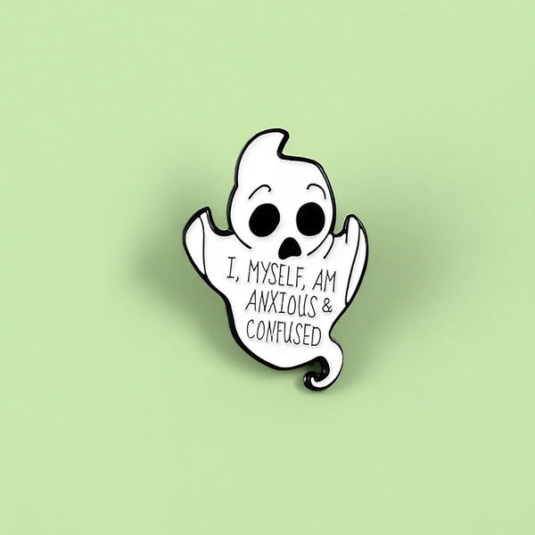 Cartoon Style Pin Letter Ghost Alloy Stoving Varnish Unisex Brooches