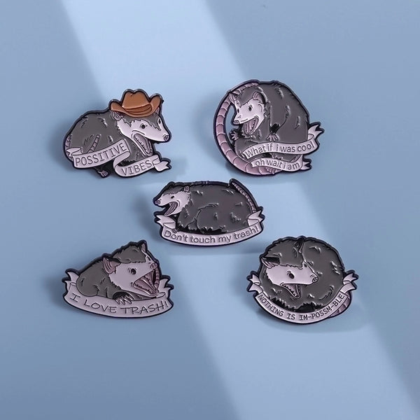 Cartoon Style Pin Letter Mouse Alloy Plating Unisex Brooches