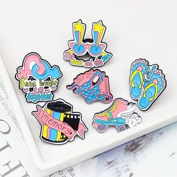 Cartoon Style Pin Letter Star Alloy Unisex Brooches