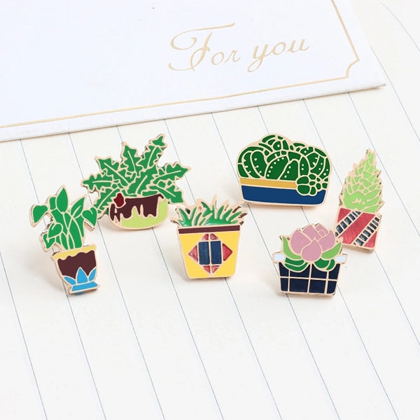 Cartoon Style Pin Plant Alloy Enamel Unisex Brooches