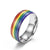 Cartoon Style Rainbow Titanium Steel Enamel Rings