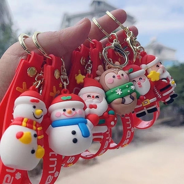 Cartoon Style Santa Claus Silica Gel Unisex Bag Pendant Keychain