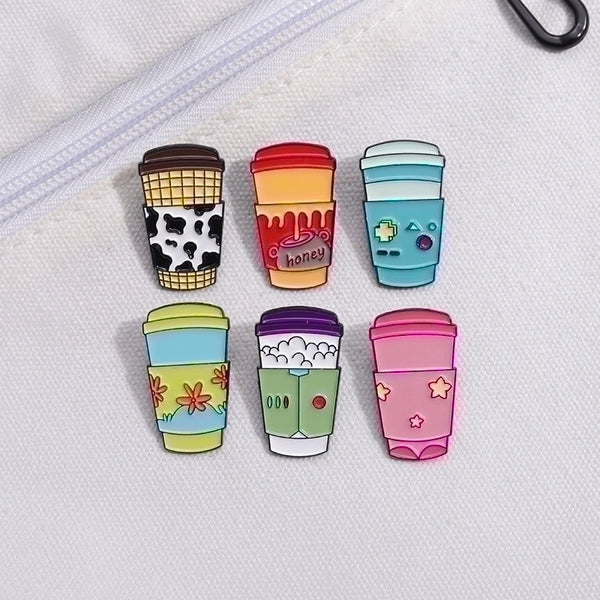 Cartoon Style Simple Style Cup Alloy Stamping Stoving Varnish Unisex Brooches