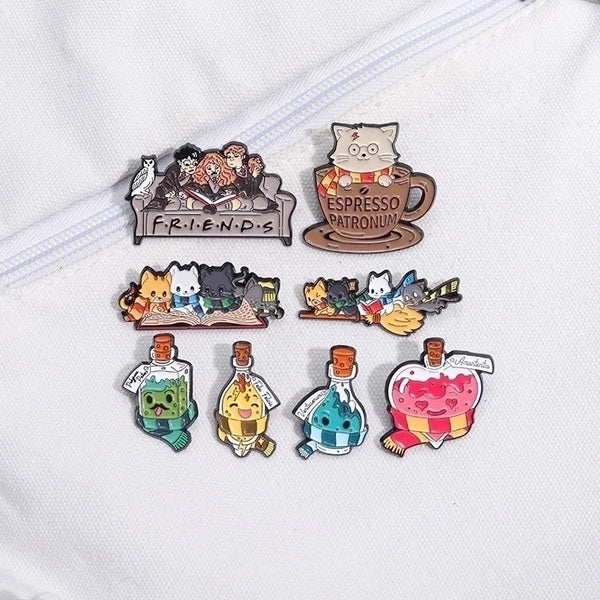 Cartoon Style Simple Style Pin Letter Cat Alloy Stoving Varnish Unisex Brooches