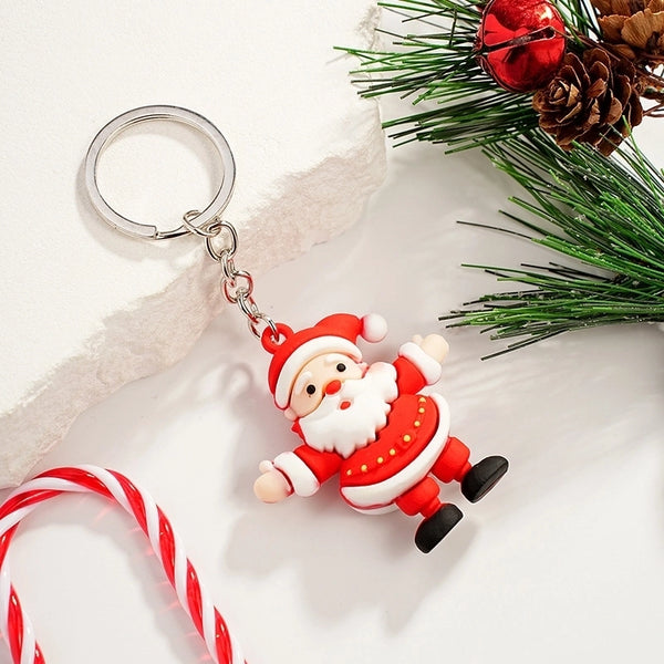 Cartoon Style Snowman Alloy Christmas Women's Keychain