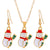 Cartoon Style Snowman Elk Alloy Plating 14k Gold Plated Christmas Women's Earrings Necklace