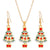 Cartoon Style Snowman Elk Alloy Plating 14k Gold Plated Christmas Women's Earrings Necklace