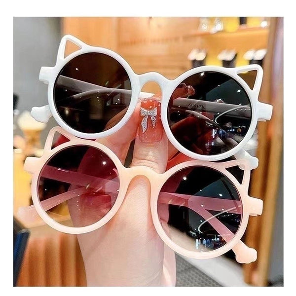 Cartoon Style Solid Color Ac Round Frame Full Frame Kids Sunglasses