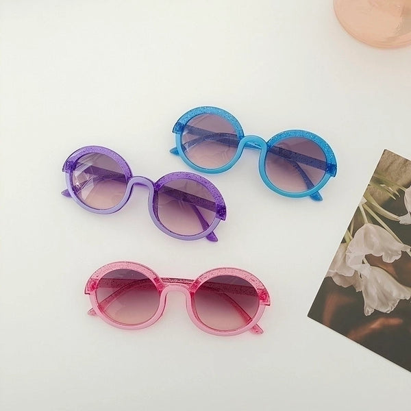 Cartoon Style Solid Color Pc Resin Oval Frame Full Frame Kids Sunglasses