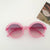 Cartoon Style Solid Color Pc Resin Oval Frame Full Frame Kids Sunglasses