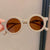 Cartoon Style Solid Color Pc Round Frame Full Frame Kids Sunglasses