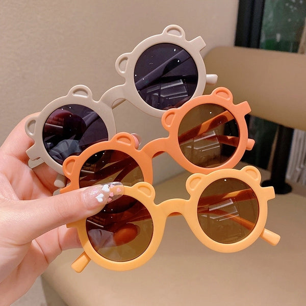 Cartoon Style Solid Color Pc Round Frame Full Frame Kids Sunglasses