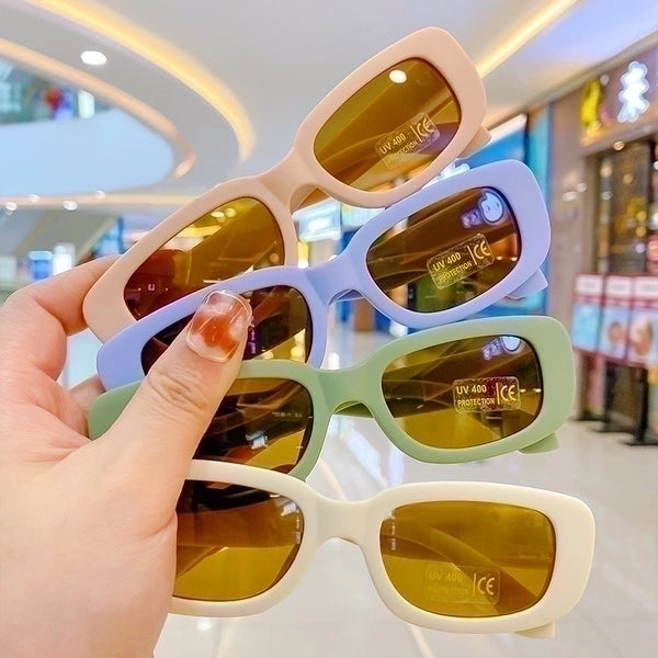 Cartoon Style Square Ac Square Full Frame Kids Sunglasses