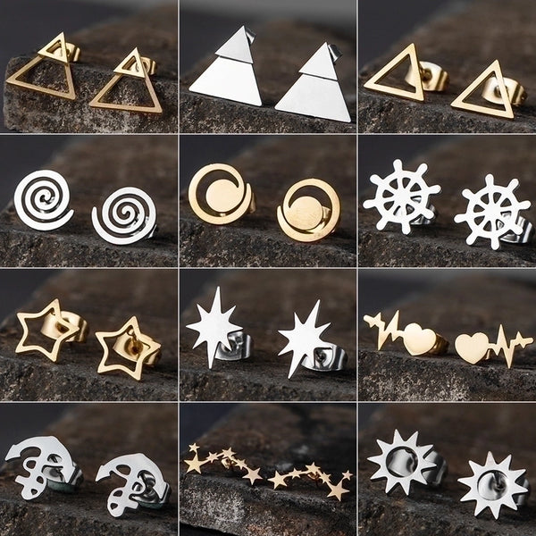 Cartoon Style Stainless Steel No Inlaid Earrings Ear Studs