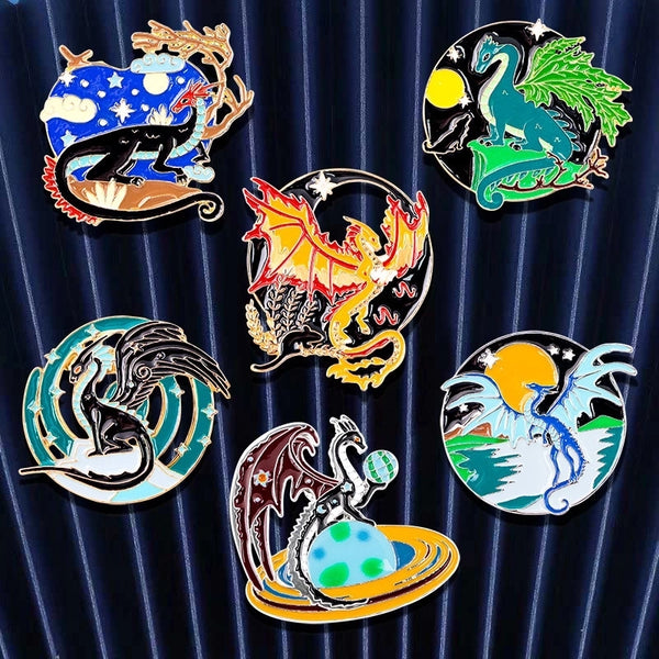 Cartoon Style Streetwear Cool Style Dragon Alloy Stamping Stoving Varnish Plating Unisex Brooches Collar Pin