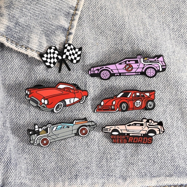 Cartoon Style Streetwear Cool Style Pin Cartoon Car Alloy Stamping Stoving Varnish Plating Kid'S Adults Unisex Badge Brooches Collar Pin