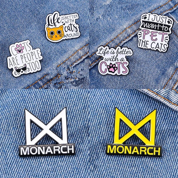 Cartoon Style Streetwear Letter Cat Alloy Stamping Stoving Varnish Plating Unisex Brooches