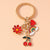 Cartoon Style Sweet Cherry Heart Shape Flower Alloy Keychain