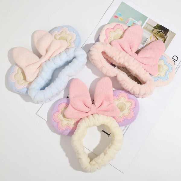 Cartoon Style Sweet Flower Bow Knot Cloth Hair Band