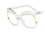 Casual Basic Color Block Leopard Resin Round Frame Full Frame Optical Glasses