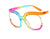 Casual Basic Color Block Leopard Resin Round Frame Full Frame Optical Glasses