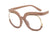 Casual Basic Color Block Leopard Resin Round Frame Full Frame Optical Glasses