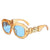 Casual Basic Fashion Ac Oval Frame Full Frame Women's Sunglasses