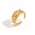 Casual Classic Style Solid Color Stainless Steel Plating Hollow Out 18k Gold Plated Open Rings