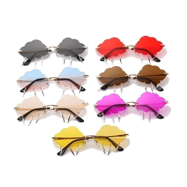 Casual Clouds Lightning Pc Special-shaped Mirror Frameless Women's Sunglasses