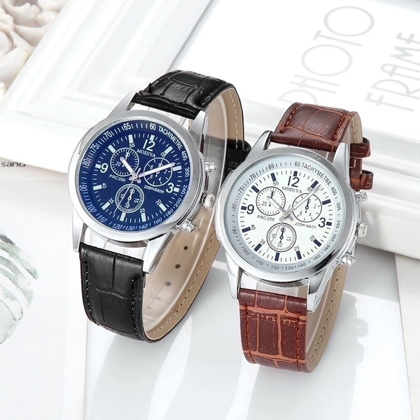 Casual Color Block Buckle Quartz Men's Watches