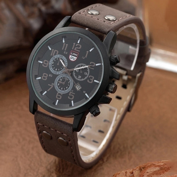 Casual Color Block Buckle Quartz Men's Watches