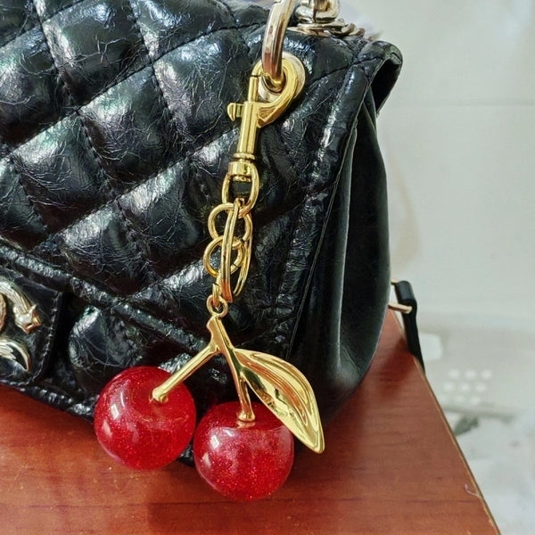 Casual Commute Cherry Fruit Alloy Resin Iron Bag Pendant Keychain