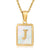 Casual Commute Letter Stainless Steel Plating Inlay Shell 18k Gold Plated Pendant Necklace