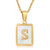 Casual Commute Letter Stainless Steel Plating Inlay Shell 18k Gold Plated Pendant Necklace