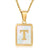 Casual Commute Letter Stainless Steel Plating Inlay Shell 18k Gold Plated Pendant Necklace