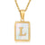 Casual Commute Letter Stainless Steel Plating Inlay Shell 18k Gold Plated Pendant Necklace