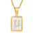 Casual Commute Letter Stainless Steel Plating Inlay Shell 18k Gold Plated Pendant Necklace