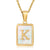 Casual Commute Letter Stainless Steel Plating Inlay Shell 18k Gold Plated Pendant Necklace