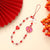 Casual Cute Heart Shape Bow Knot Beaded Mobile Phone Chain Keychain