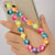 Casual Cute Letter Heart Shape Soft Clay Beaded Mobile Phone Chain