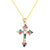 Casual Elegant Classic Style Cross Copper Plating Inlay Zircon 18k Gold Plated White Gold Plated Charms