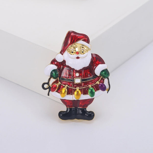 Casual Elegant Cute Pin Santa Claus Alloy Enamel Unisex Brooches